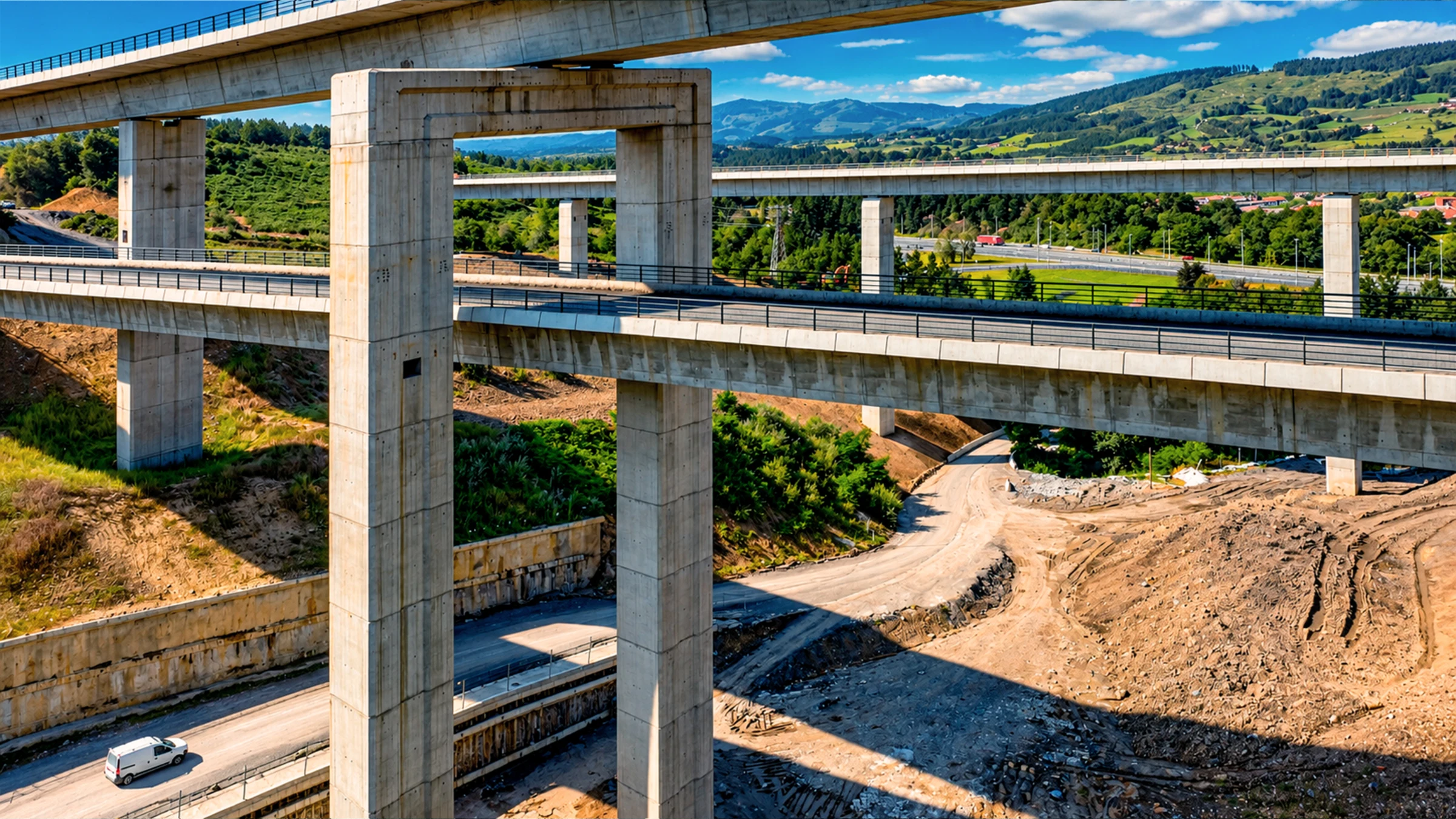 Viaducto del tramo Elorrio–Elorrio de la Y Vasca en construcción